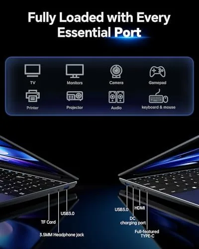 Another view of the 15.6'' AI Laptop with Office 365 12GB RAM 256GB SSD