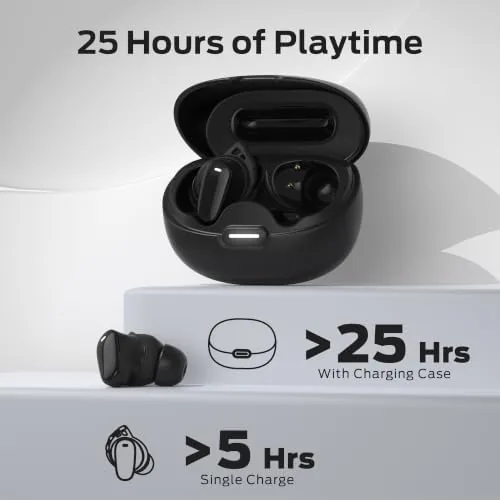 Detail shot of the Monster N-Lite 206 Bluetooth 5.4 Earbuds, 10mm Driver, IPX6, Black features