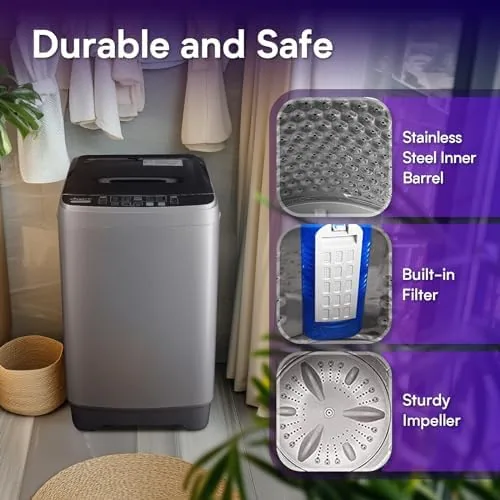 A load of clothes spinning in the Anypro spinner basket after washing
