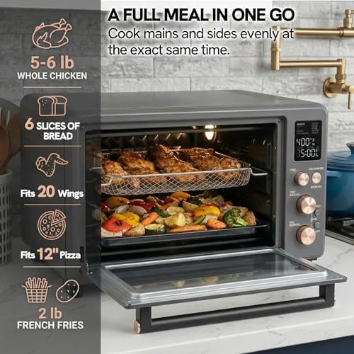 Testing the VAL CUCINA 26.3 QT Non-Toxic Enamel Interior Air Fryer Toaster over two weeks