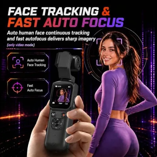 Close look at the 4K Vlogging Camera 330°Rotating Lens Digital Pocket Cameras for YouTube build quality