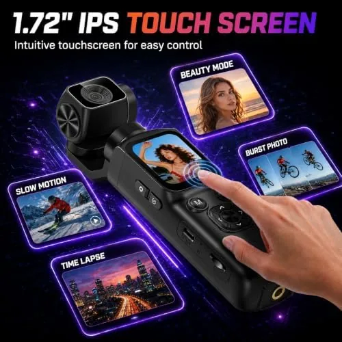 Another view of the 4K Vlogging Camera 330°Rotating Lens Digital Pocket Cameras for YouTube