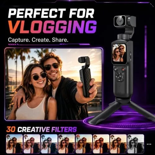 The 4K Vlogging Camera 330°Rotating Lens Digital Pocket Cameras for YouTube compared in context