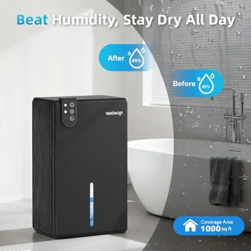 The 98 OZ Small Dehumidifier for Home 1000 Sq Ft, Quiet in real use