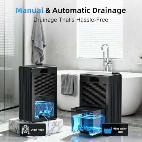 Testing the 98 OZ Small Dehumidifier for Home 1000 Sq Ft, Quiet over two weeks