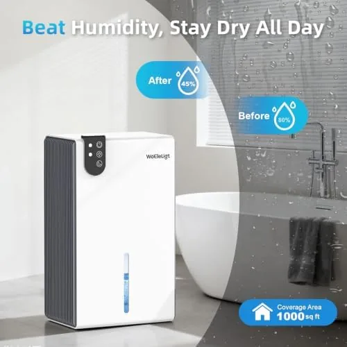 The 98 OZ Small Dehumidifier for Home 1000 Sq Ft, Quiet in real use