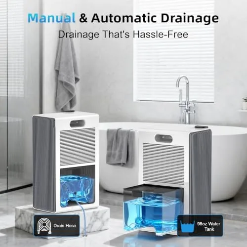 Testing the 98 OZ Small Dehumidifier for Home 1000 Sq Ft, Quiet over two weeks