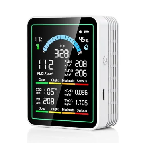 Air Quality Monitor Indoor, 10 in 1 Portable Smartair Quality for Detection Hum for Review: Tested and Rated