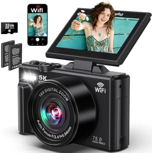 Overview of the Digital Camera 5K WiFi Cameras for Photography 75MP UHD Autofocus