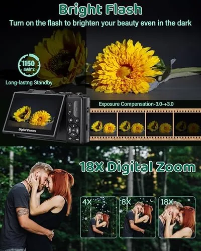 The Digital Camera 5K WiFi Cameras for Photography 75MP UHD Autofocus in real use