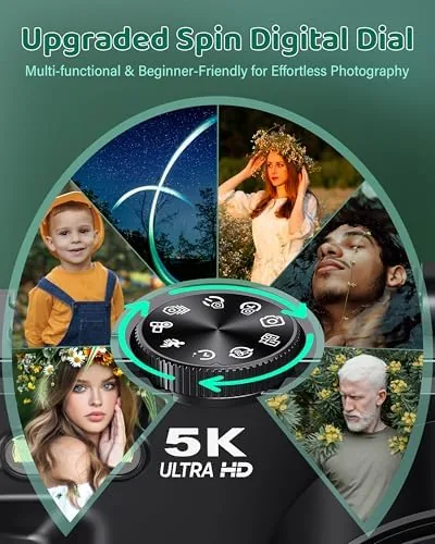 The Digital Camera 5K WiFi Cameras for Photography 75MP UHD Autofocus compared in context