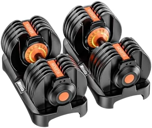 Adjustable Dumbbells Set of 2，Free Weights Dumbbells Set | Adjustable Dumbbell Set，52.5 lbs pair Review: Tested and Rated