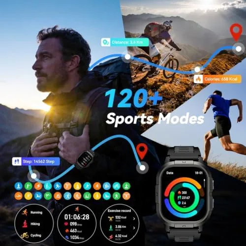 The Smart Watch for Men Fitness Tracker: Military Make Answer Call in real use