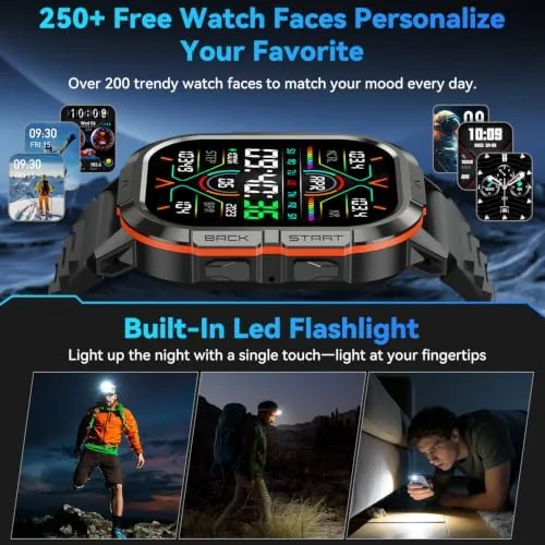 Another view of the Smart Watch for Men Fitness Tracker: Military Make Answer Call