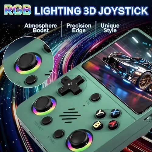 The game menu on the RG36PRO showing a list of classic titles