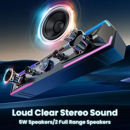Testing the Tylubio Computer Speakers for PC Desktop, Flowing LED Under-Monitor Soundbar over two weeks