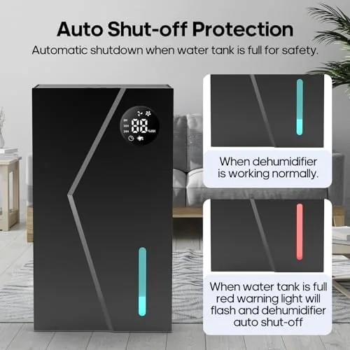 The Dehumidifier, Dehumidifiers for Home(1000sq.ft), 79 OZ Water Tank, Dehumidifier Washable compared in context