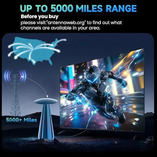 Close look at the 5000+ Miles Range TV Antenna Indoor, 2026 Digital Antenna for build quality