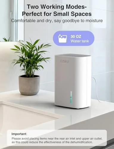 Close look at the Small Dehumidifier for Bedroom, Bathroom, Quiet Operation, Portable | 30 build quality