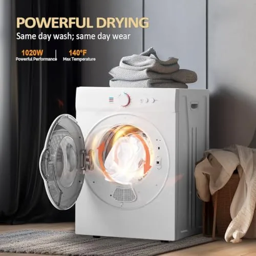 Close look at the 25LBS Full Automatic Washing Machine and 1.8CuFt Portable Clothes Dryer build quality