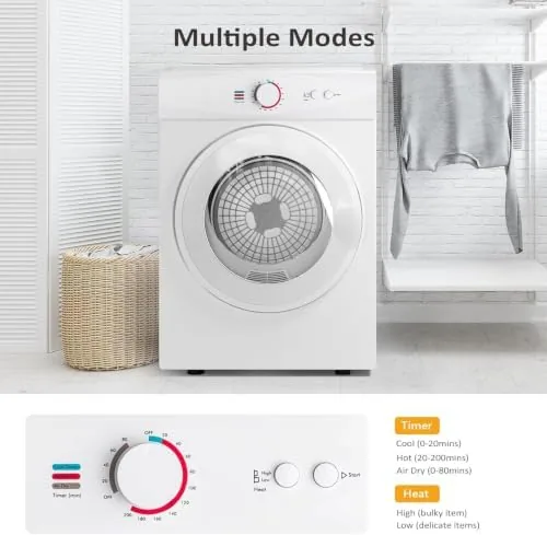 The 25LBS Full Automatic Washing Machine and 1.8CuFt Portable Clothes Dryer in real use