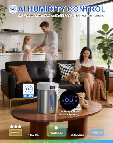 The Stainless Steel Humidifiers for Bedroom,Large Room,Baby Nursery,Plants,Home | 4Liters,Ultrasonic Cool in real use