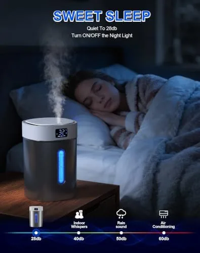 Another view of the Stainless Steel Humidifiers for Bedroom,Large Room,Baby Nursery,Plants,Home | 4Liters,Ultrasonic Cool
