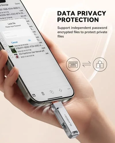 The MFi Certified 256GB iPhone Photo Stick, High-Speed USB Flash Drive in real use